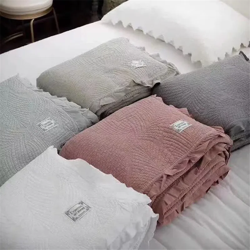 Американский стиль 3 шт сплошной цвет белый серый чистый хлопок вышивка