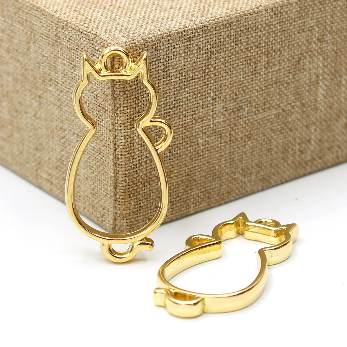 

Оправа «сделай сам», цепочка, брелок, УФ эпоксидная полая оправа, ювелирные изделия, аксессуары, кошка, задняя форма, сплав металла, 10 шт./паке...