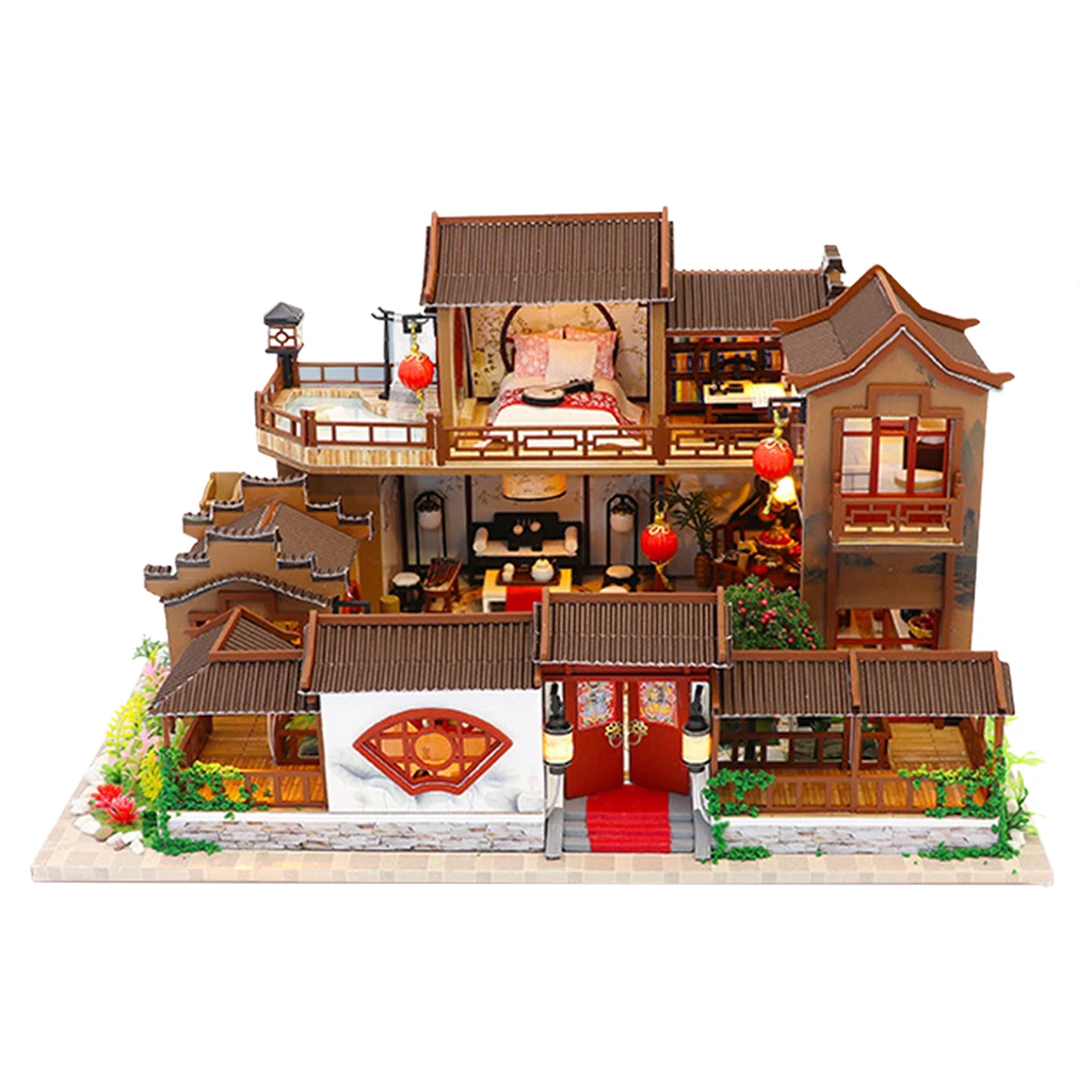 

Creative Dollhouse Furniture Chinese Style Cottage Handmade Gift Kids Toys