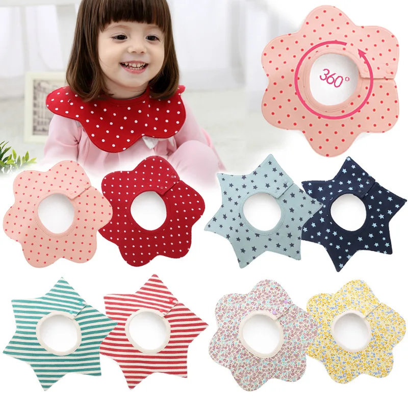 

Baby Waterproof Bibs 360 Degree Boys Girls Bandana Absorb Bib Cloth Kids Scarf Flower Round Bib for Accessories Baby Burp Cloths