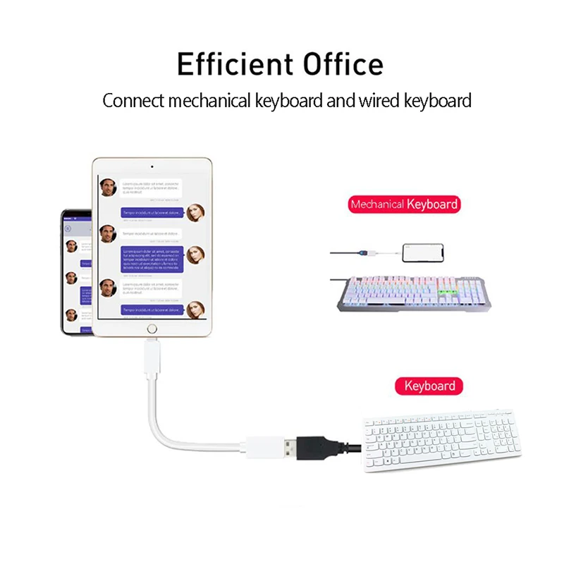 OTG кабель конвертер данных для iphone iPad разъем для клавиатуры USB проводные наушники конвертер Электрический пианино адаптер для iphone