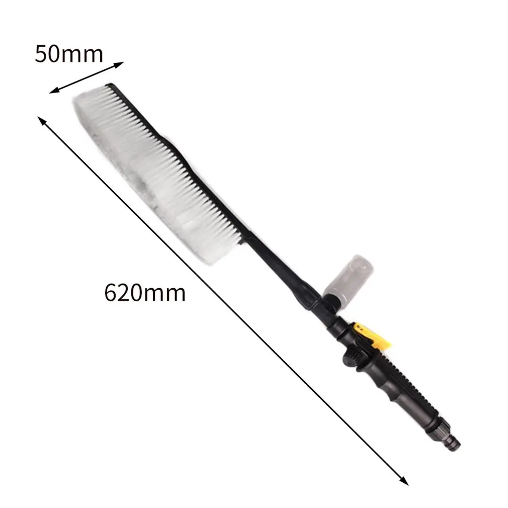 

1pc White Car Wash Brush Auto Exterior Retractable Long Handle Water Flow Switch Foam Bottle Car Cleaning Brush