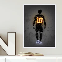 modern fashion abstract neon football art poster picture living room home decoration boys bedroom soccer wall canvas painting