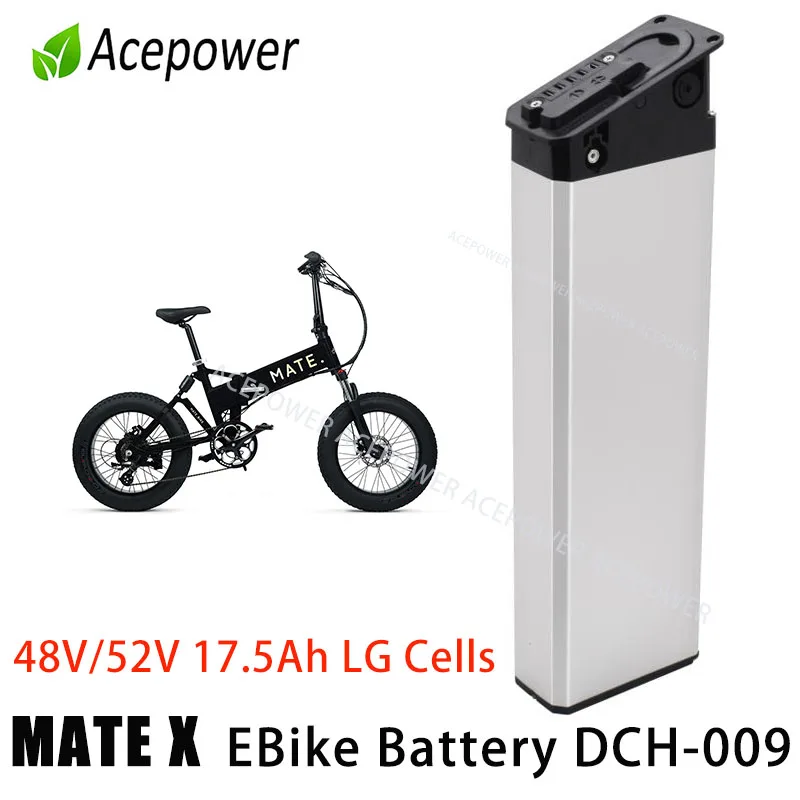 Сменный аккумулятор для MATE X Bike складная батарея 52 в 17 5 Ач 48 12 с быстрой зарядкой 3A