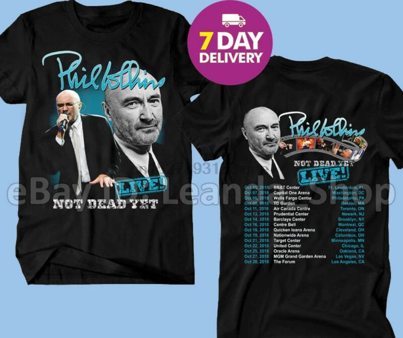Футболка с надписью Not Dead Yet USA Tour Фил Коллинз Мужская музыкальная футболка