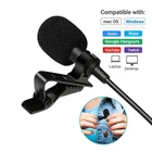 Конденсаторный микрофон на лацкане, Мини Портативный петличный микрофон для телефона, ноутбука, ПК