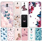 32AS красивый силиконовый чехол с бабочкой для Nokia 2 2,1 2,3 3 3,1 5 5,1 6 8 Plus, чехол