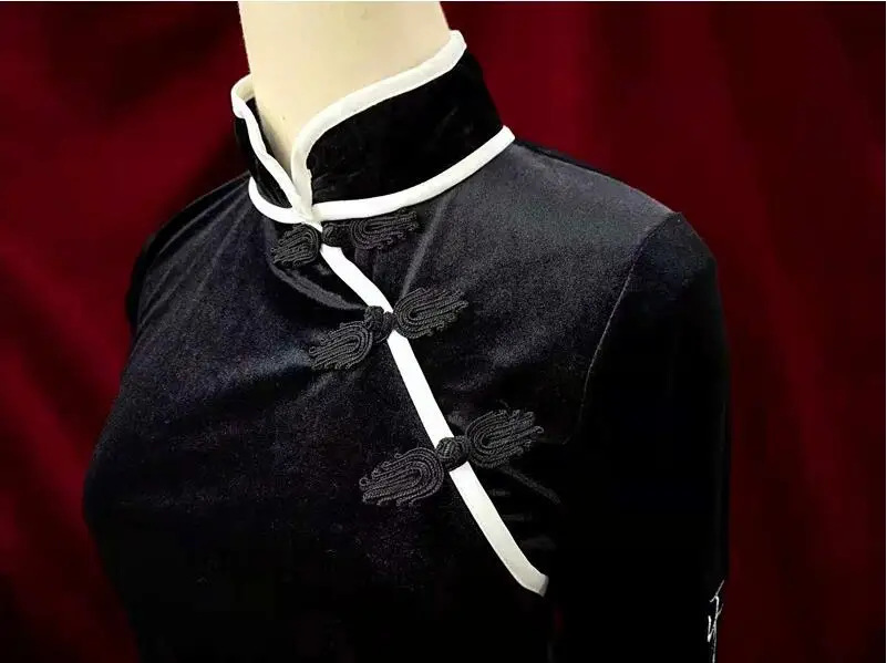 Harajuku Винтаж Collared бархатная блузка женская готическая уличная одежда с длинным рукавом женские кроп Топы японский панк 90'S девушка черная рубашка