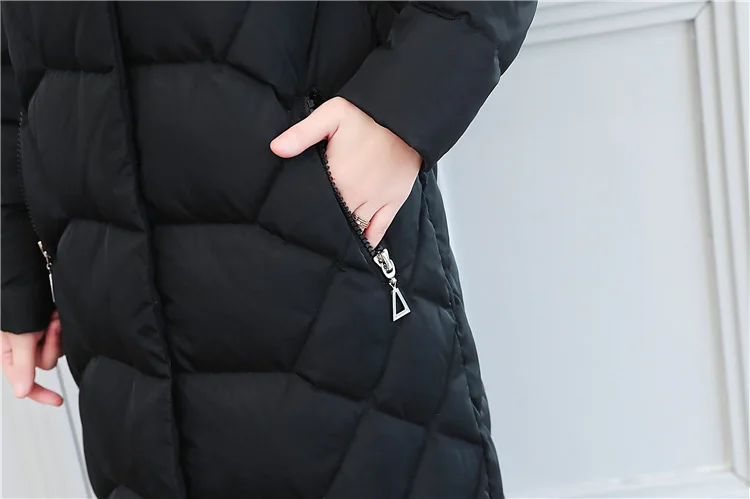 S-3XL размера плюс, зимнее длинное пальто выше колена, 90% утиный пух, женский длинный толстый теплый пуховик, парки с натуральным мехом, подходит-30c F442