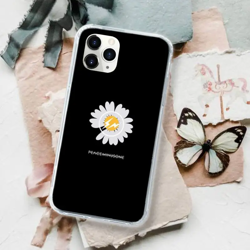 

Black White Flower Daisy Phone Case Transparent for iPhone 11 12 mini pro XS MAX 8 7 6 6S Plus X 5S SE 2020 XR