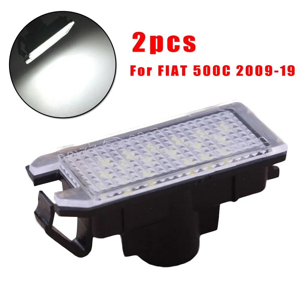 1 Pair Car LED Rear Number License Plate Light Front Transparent Lens Tail Signal Lamp Safe Driving For Fiat 500 500C | Автомобили и