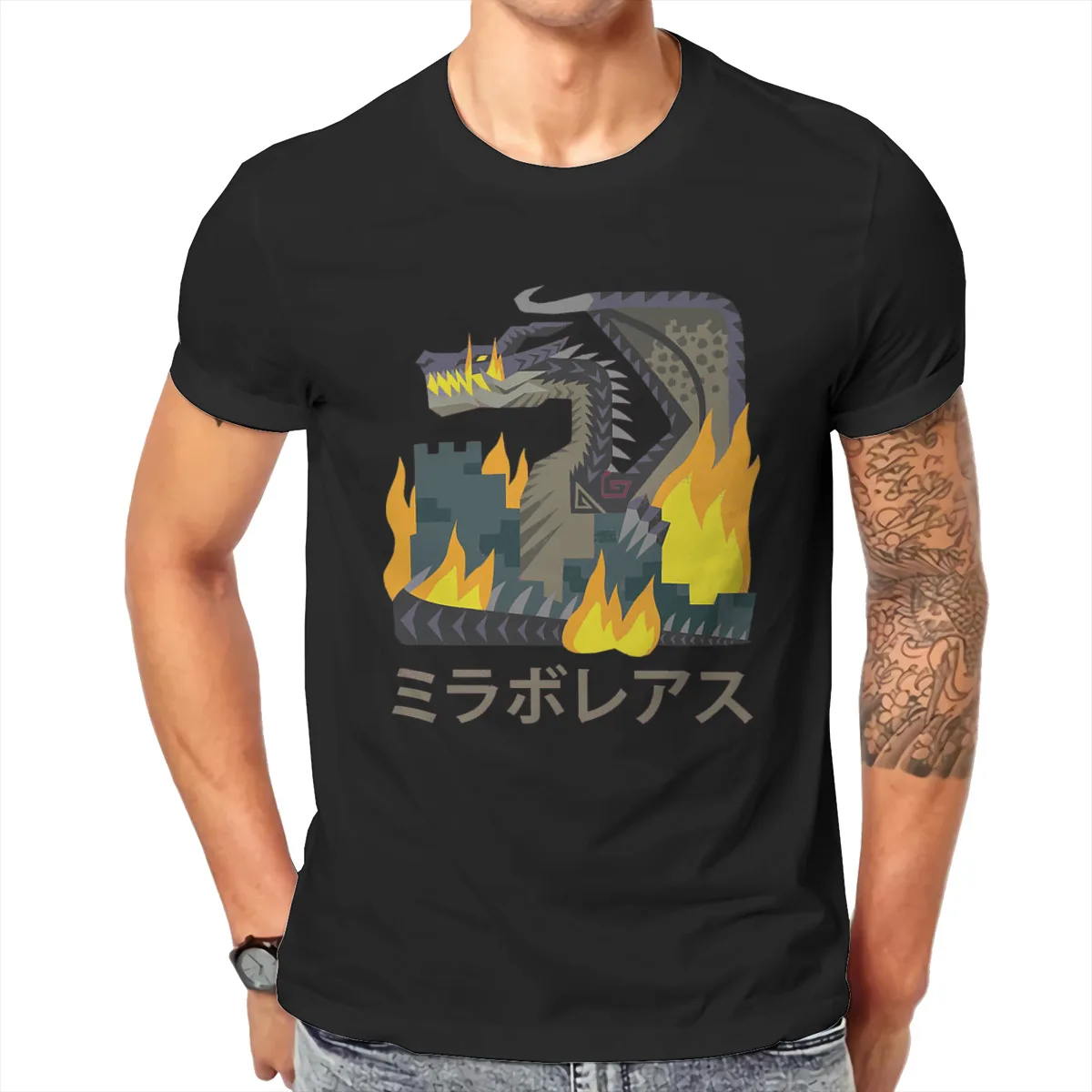 

Iceborne Fatalis Hipster TShirts Monster Hunter MH Yiankutku ARPG Game Male Harajuku Pure Cotton Streetwear T Shirt Round Neck