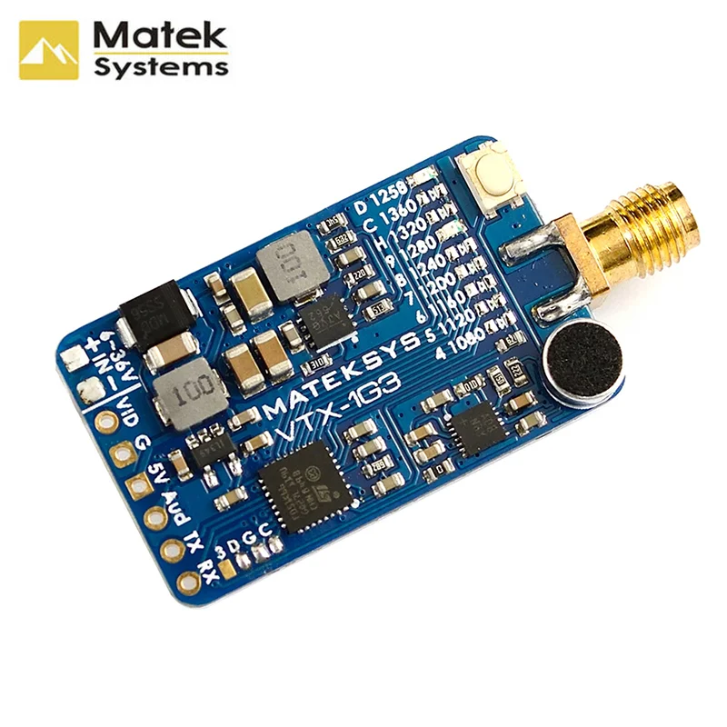 Система Matek Mateksys VRX 1G3 V2 / VTX 1 3 ГГц FPV видео 2CH 9CH передатчик Wid Band приемник RC Дрон