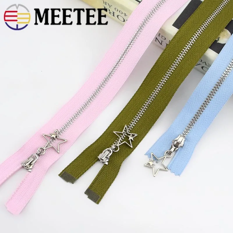 Meetee 2 шт. 20/40/70 см 3 # металлическая молния с открытым концом Автоматическая