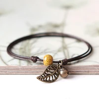 bohemian anklet vintage unisx ceramic rope chain couples bracelets ornament beaded bracelet pendant