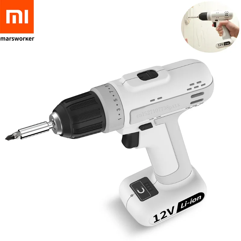 Xiaomi Mijia Беспроводной электрическая Беспроводная Дрель воздействия Мощность драйвер 12В 25NM светодиодный свет с магнитной доской "Портативный для умного дома работы
