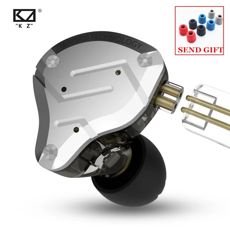 KZ ZS10 PRO 4BA+ 1DD гибридная Hi-Fi металлическая гарнитура наушники-вкладыши Спортивная гарнитура с шумоподавлением AS10 BA10 ZST ZSN PRO ES4 T2 AS16
