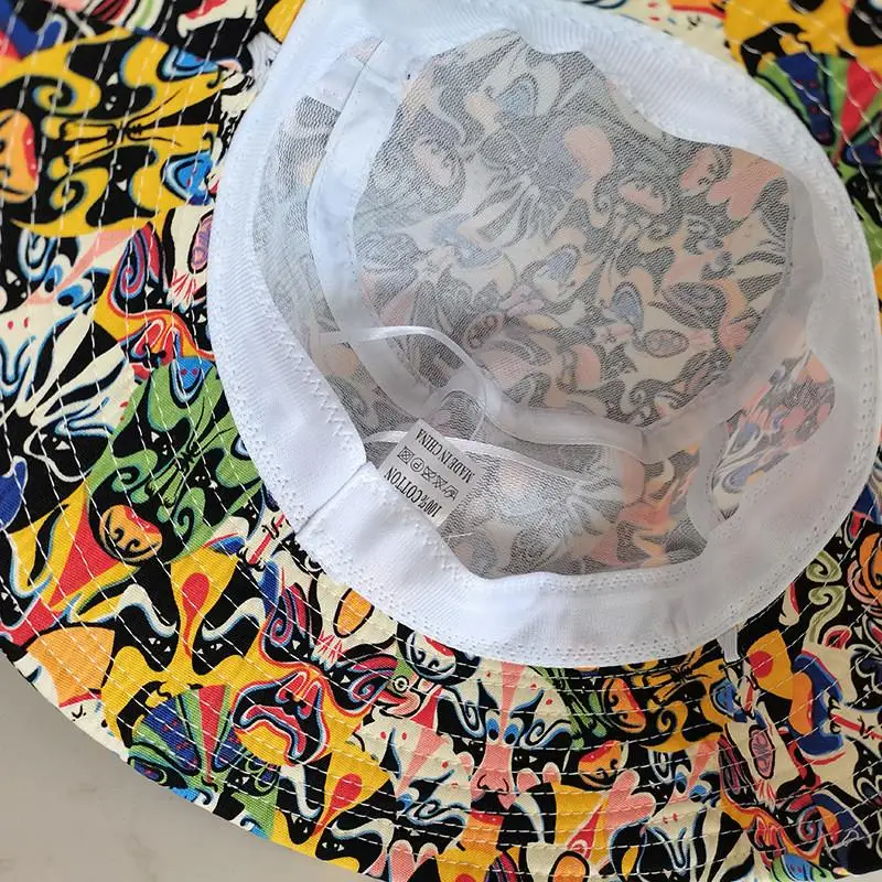 

2021 Cotton new style fashion joker print Bucket Hat Fisherman Hat outdoor travel hat Sun Cap Hats for men and Women 250