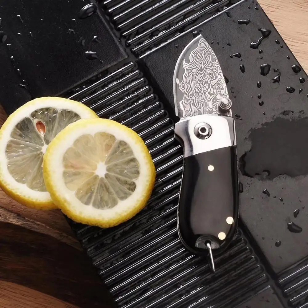 Дамасский складной нож карманный мини-нож для кемпинга охотничий