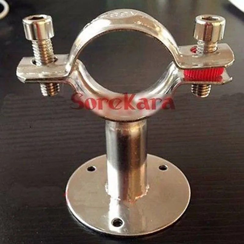 76mm 3&quot 304 Stainless Steel Pipe Clamp Clip Support bracket with base plate Pole Length 100mm | Обустройство дома