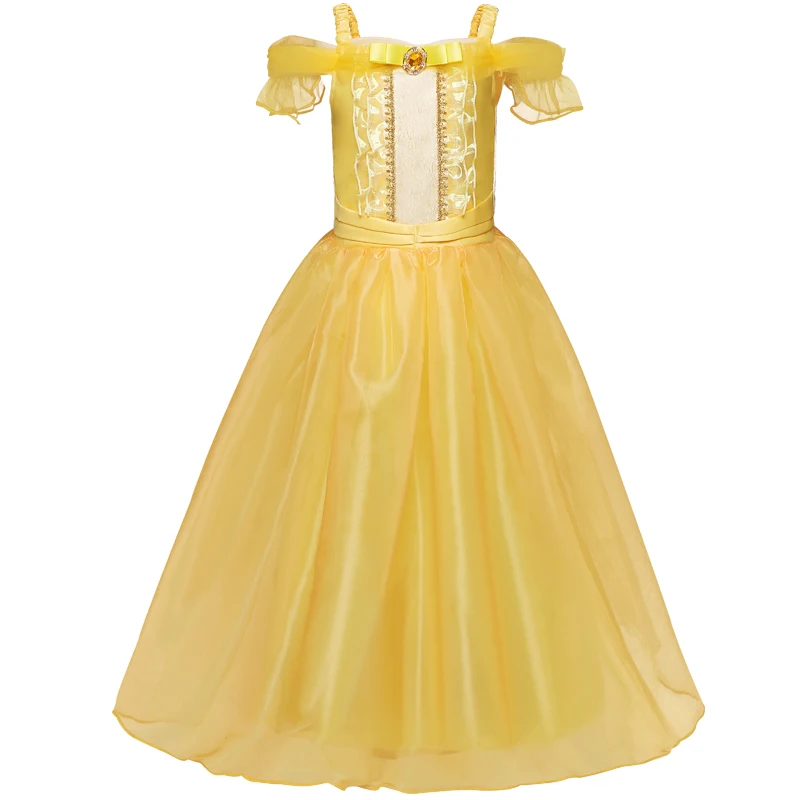 Children Clothing Golden Cosplay Clothes Tulle Gowns Eveving Party Princess Dress 5-14Year Teen Costume | Детская одежда и обувь
