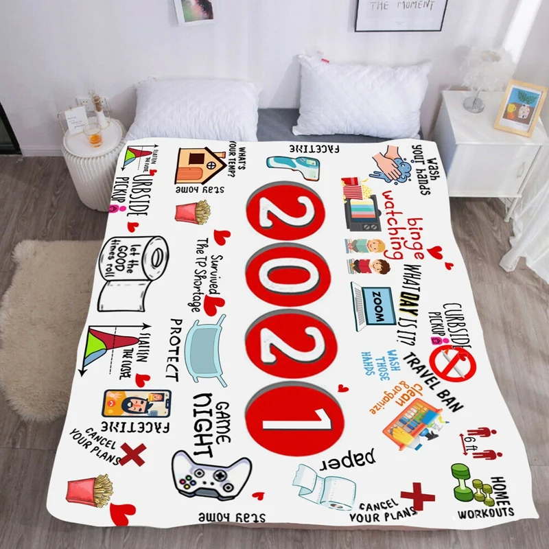 

96X114cm 2020 To 2021 Elements Blanket Memorial Quilt Blanket Home Textiles Soft Bed Sofa Spring Blanket