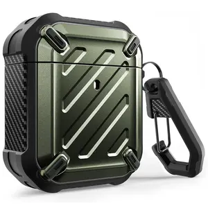 Чехол-накладка для Apple Airpods 1 и 2 Pro, прочный, с карабином