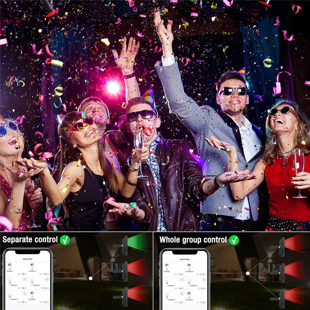 Умный Светодиодный прожектор с Bluetooth уличное освещение изменением цвета