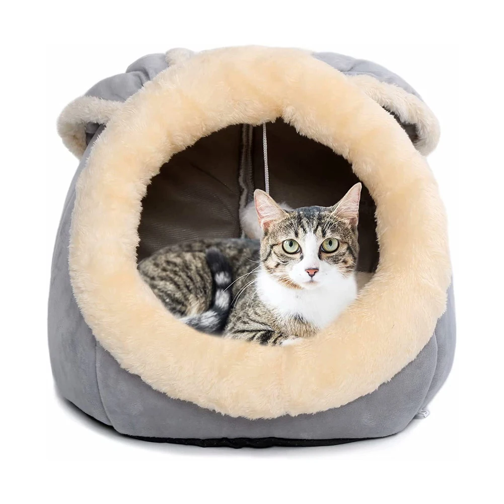 

Кровать для кошек в помещении, теплая фотобудка для собаки, домик для щенка, клетка, уютный лежак для котят, мягкая подушка, палатка, моющийся...