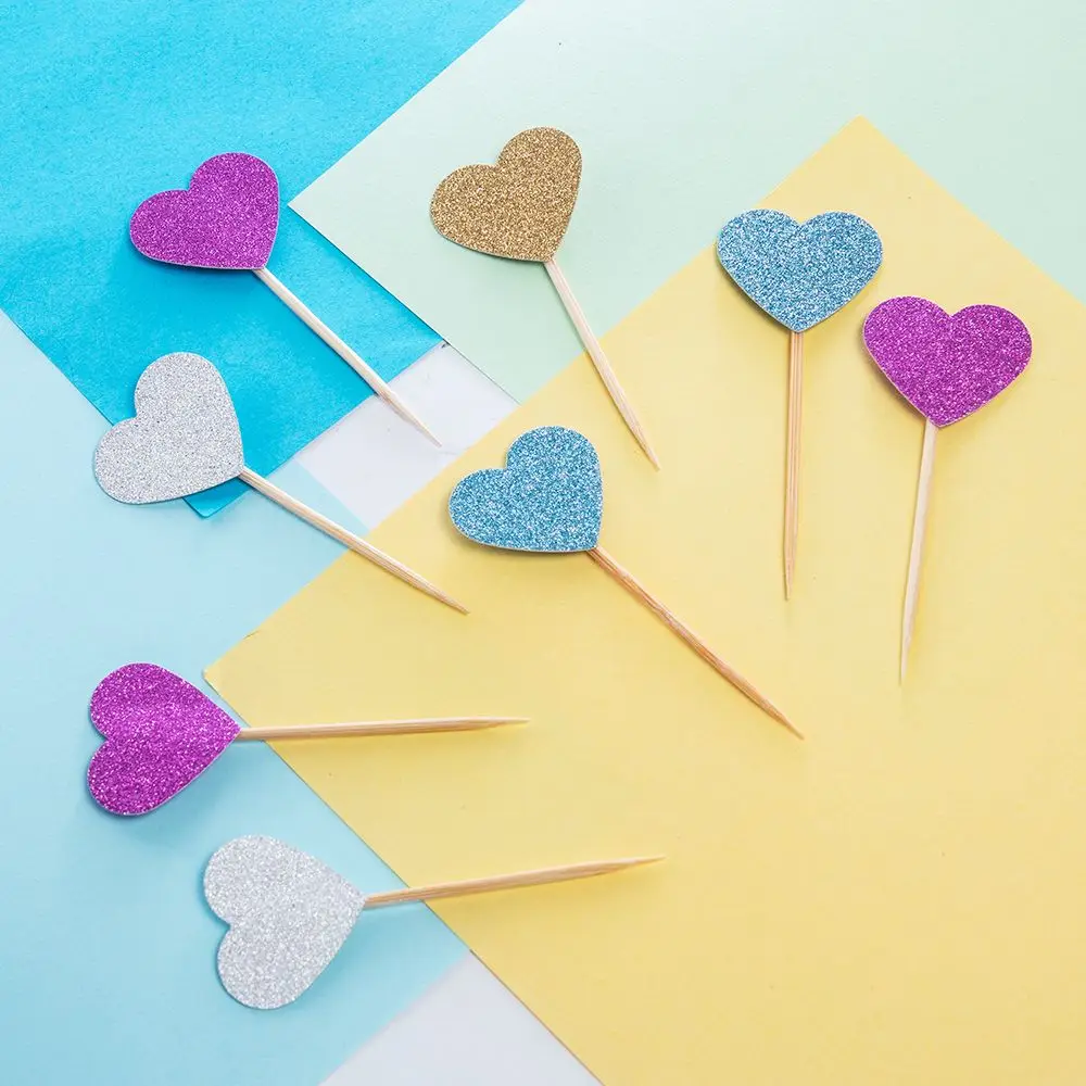 10 шт. наклейки для торта с надписью Love Tag креативные блестящие украшения кексов