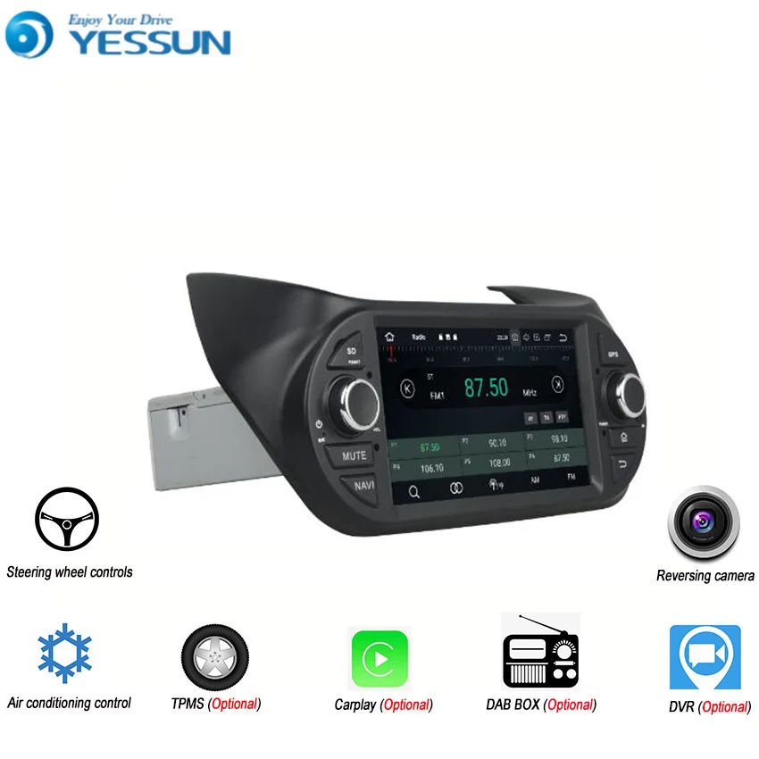YESSUN Android 9. 0 4G RAM для Fiat Fiorino Qubo Автомобильный навигатор GPS мультимедийный плеер mirror