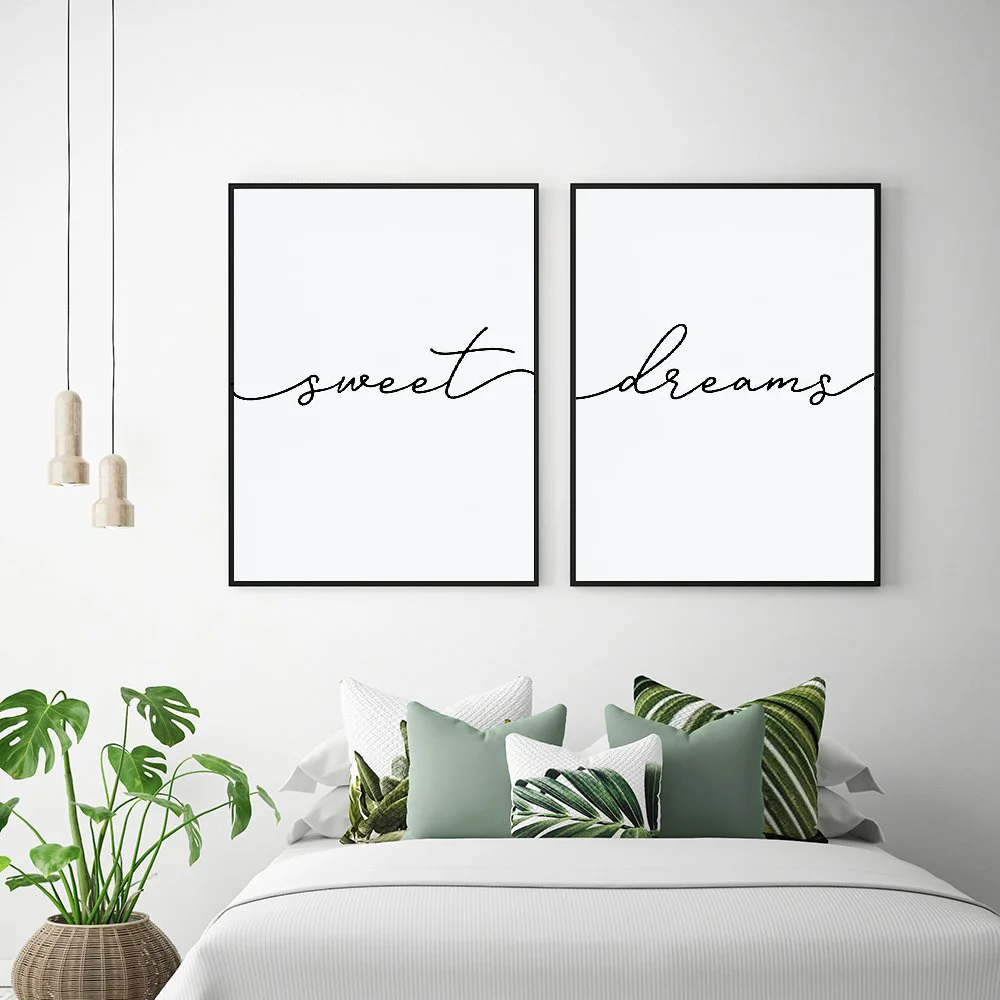 Минималистский Плакат для детской с принтом сладкие сны Wall Art холст картины
