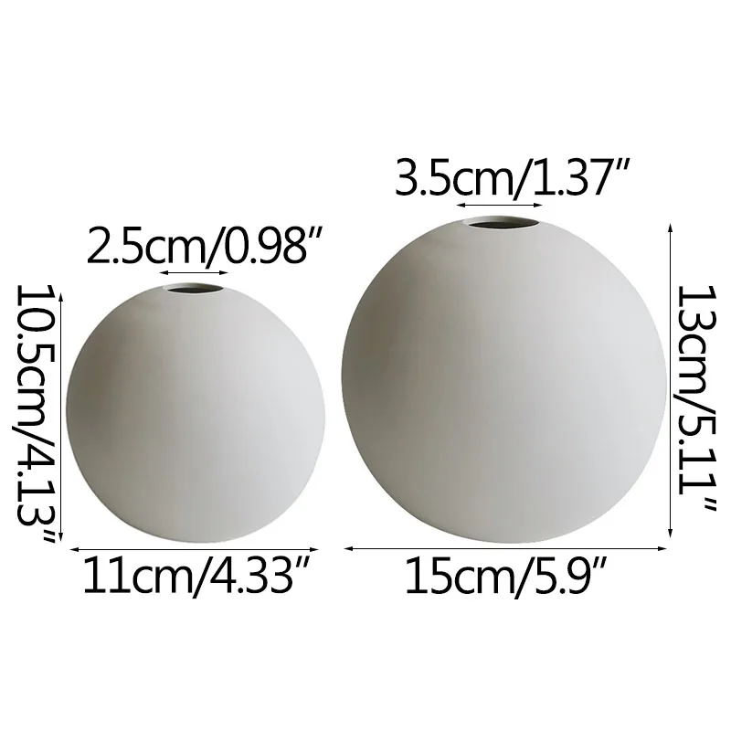 

Strongwell Minimalist Round Art Vases Flower Arrangement Home Living Room TV Cabinet Decorarion Artware Ornament Crafts