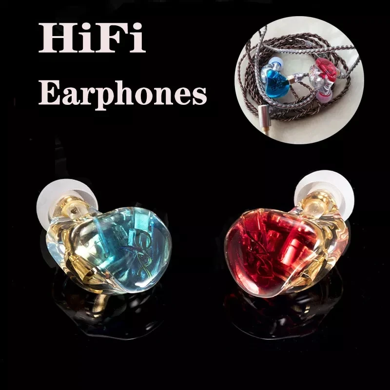 

A1 Resin Dynamic Earphone In Ear Wired Earplug Hifi Monitoring Earphone E-sports Diy Game Earphone