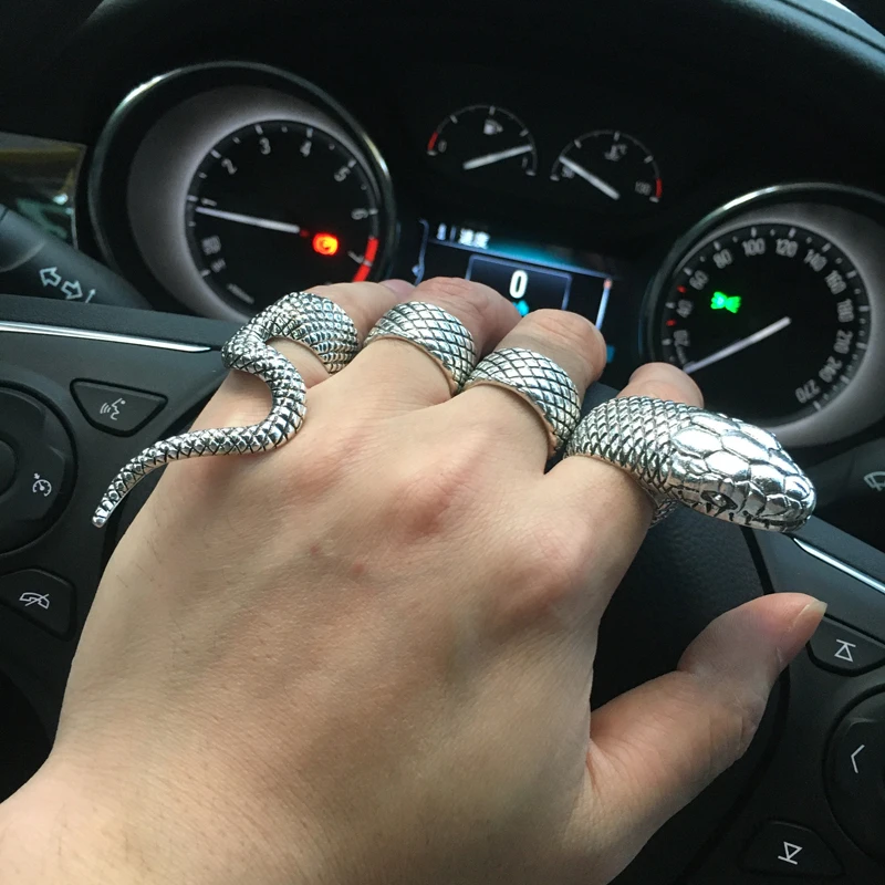 Фианическое 4 шт./компл. металлическое готическое модное кольцо на палец в стиле