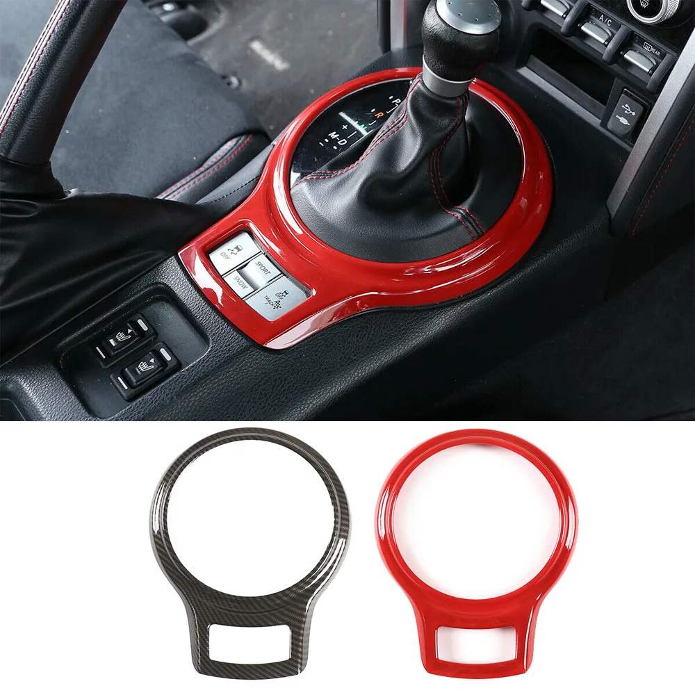 

For Toyota 86 Subaru BRZ 2012-2020 Series ABS Carbon Fiber With Red Car Console Gear Decorative Panel Car Interior Accessories