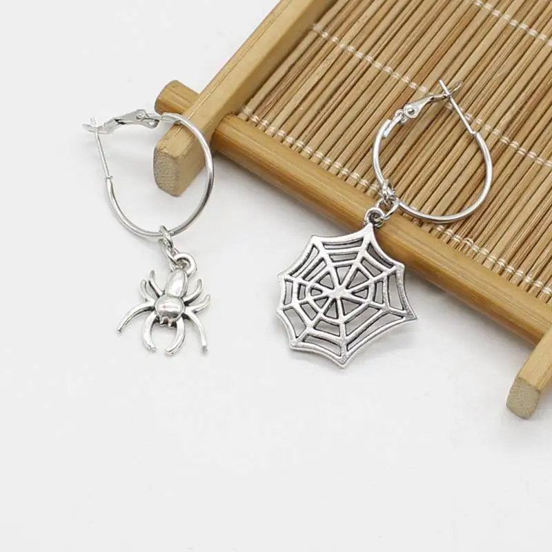 1 пара корейских сережек с подвеской в виде паутины асимметричные серьги на