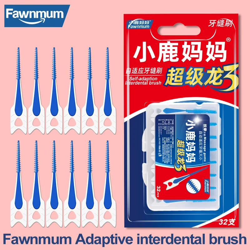

Fawnmum 32 Pcs Soft silicone interdentalbrushfor CleaningInterdental Spaces Dental Orthodontic BrushInterdental Brush Clean Oral