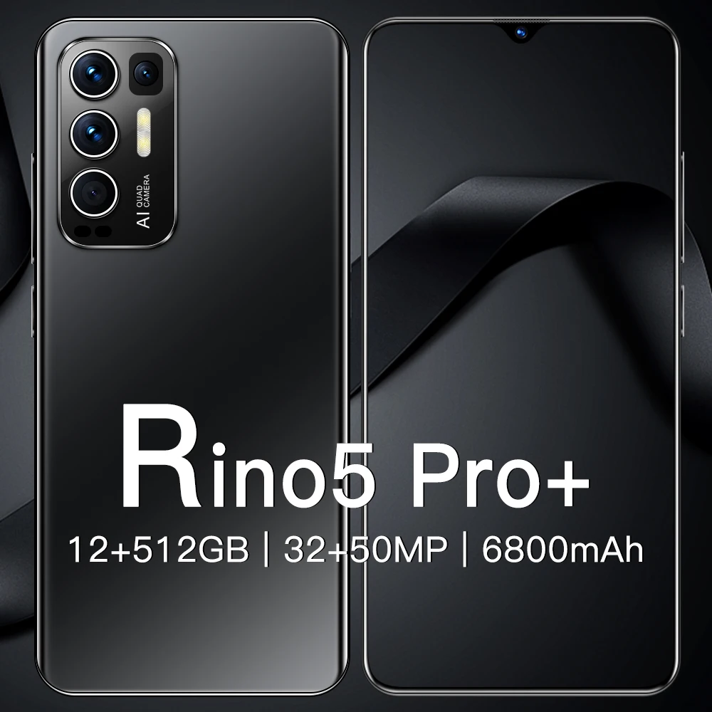 Глобальная версия Rino5 Pro + 6 7 дюймов 6800 мАч Octa Core Quad 12 Гб 512 сзади Камера Android 11 0