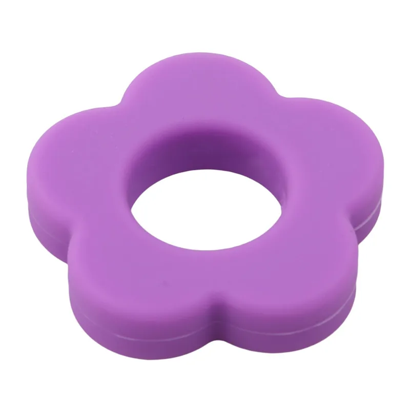 

Flower Shape Food Grade Silicone Chewable Teether Pendant Silicone Beads For Diy Necklace Pacifier Baby Solid Teething Toys