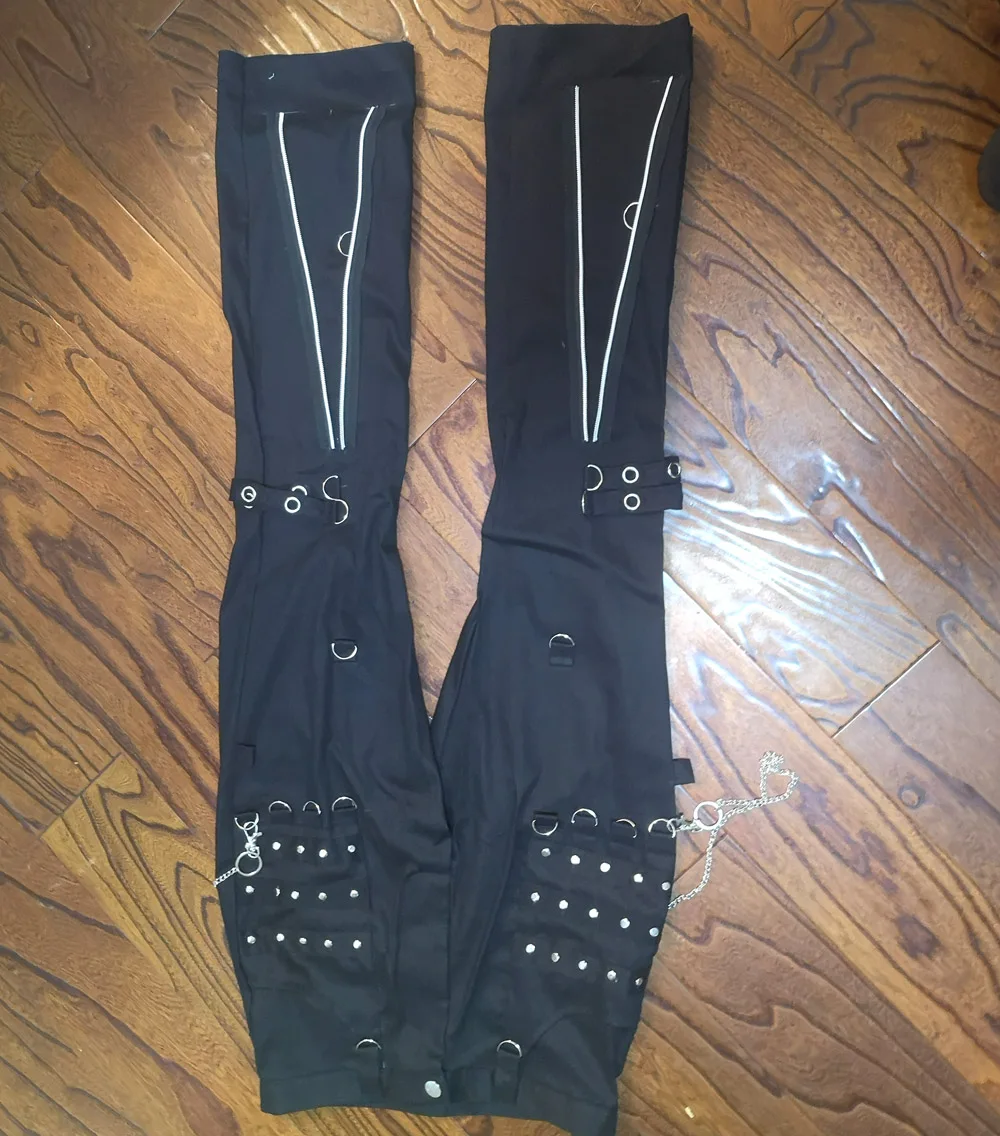 Брюки Y2k мужские с заклепками и цепочкой уличная одежда повседневные брюки-клеш в