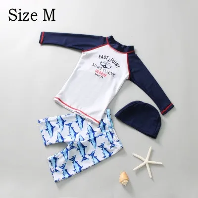 shark M Корейский стиль Rashguard Купальники Акула дети анти-УФ плавание серфинга пляжный купальный костюм динозавр с длинными рукавами Топы Для Серфинга S - Цвет: shark M