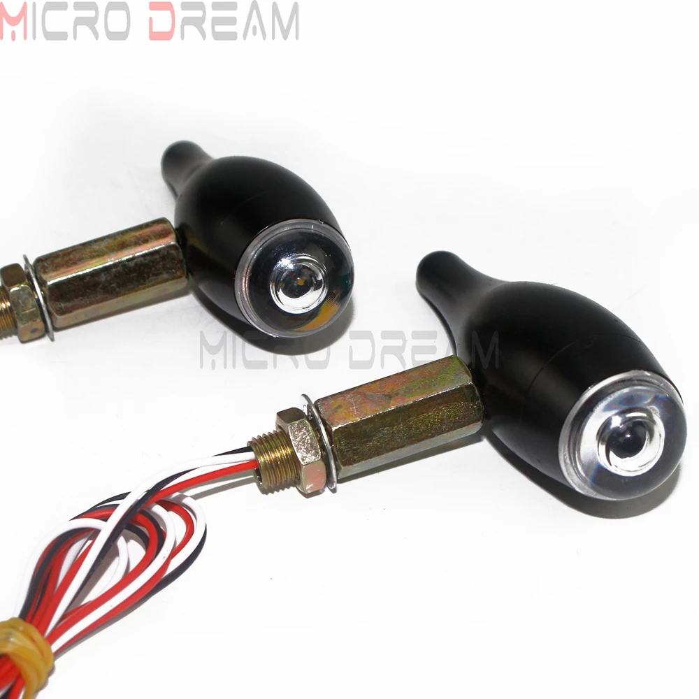 Винтасветильник поворотник с болтом 10 мм для Harley Cafe Racer Chopper 2 в 1 Универсальный