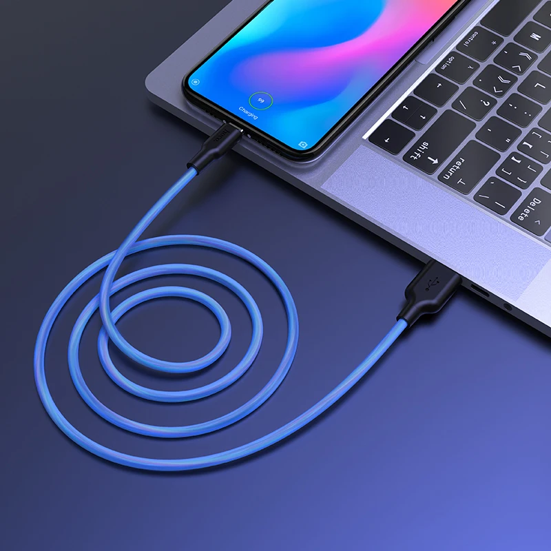 HOCO Silicone USB Type C Cable 3A USB C Cable Fast Charging Data Cable Type C USB Charger Cable For Galaxy S20 Plus Xiaomi 11