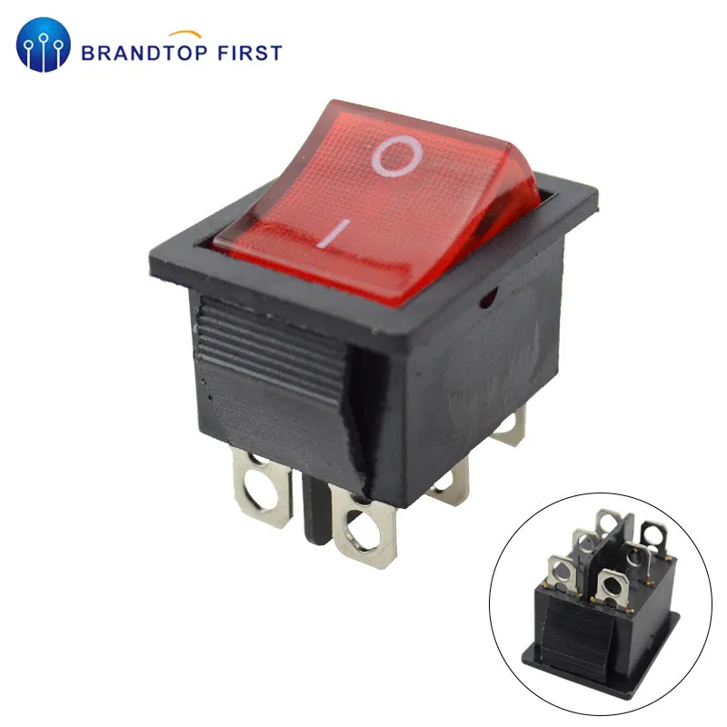 KCD4 кулисный переключатель Мощность переключатель 4 Пина 6Pin 15A 250VAC 20A 125VAC - Цвет: 6Pin red