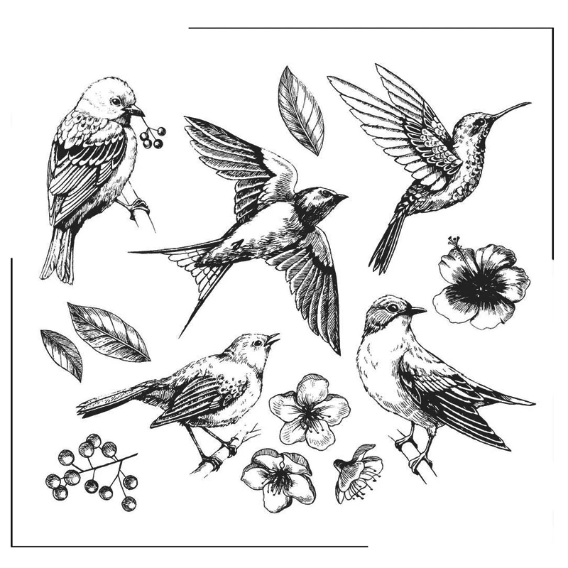 

Flying Bird Clear Silicone Stamps Scrapbooking Crafts Decorate Photo Album Embossing Cards Making Clear Stamps New