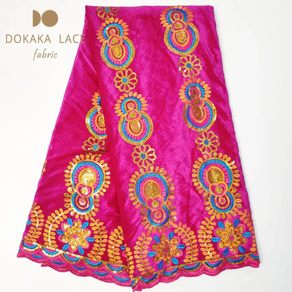Бархатная кружевная ткань с блестками и вышивкой для индийских африканских