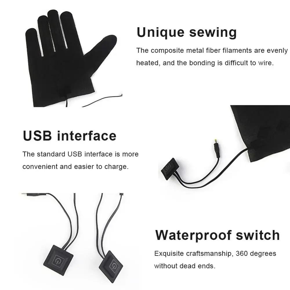 Перчатка нагревательная из композитного волокна DC 7 4 V USB регулировка температуры