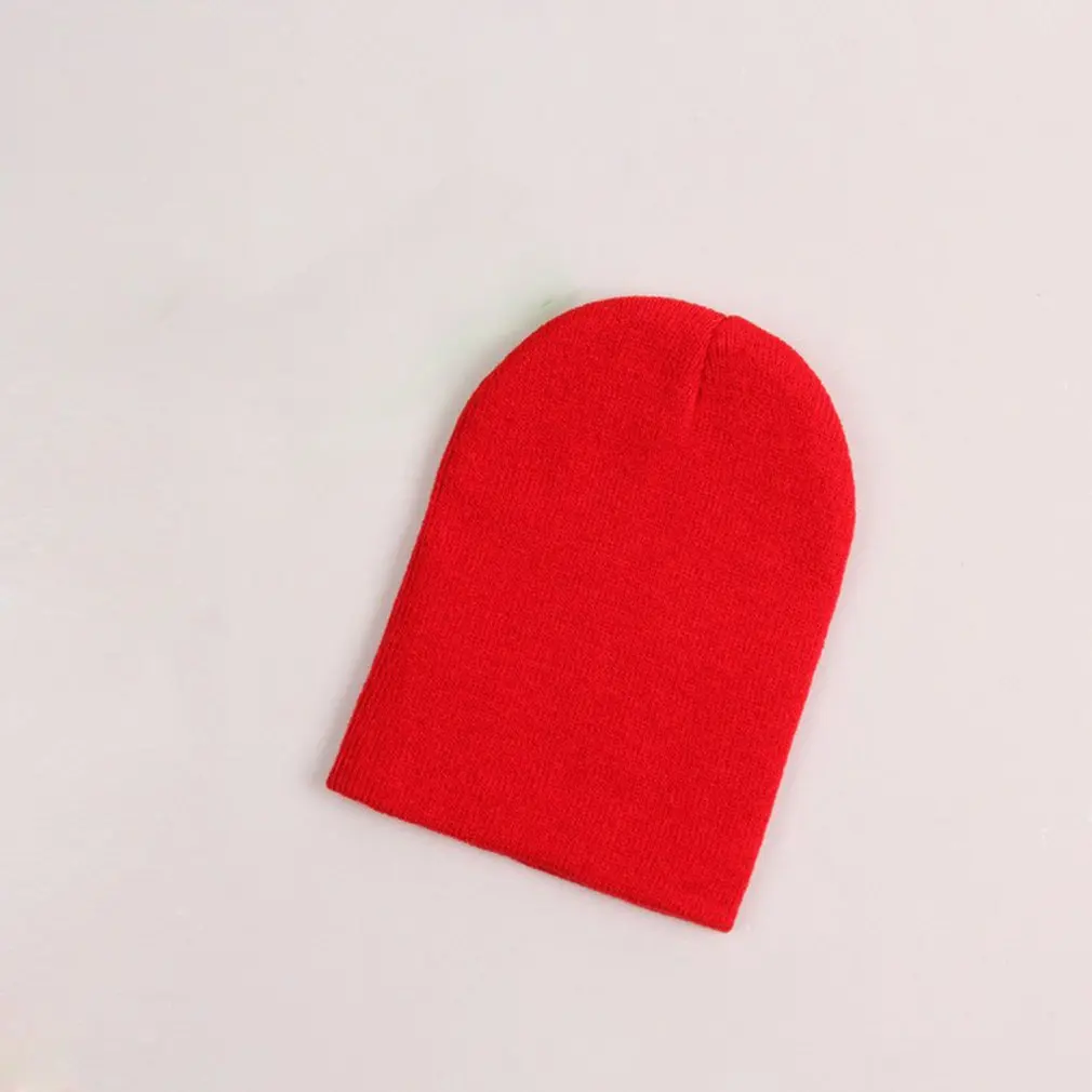 

Cartoon Solid Color Baby Monochrome Single Layer Cotton Knitted Hat Children's Hat Baby Hat Head Cap Children Warm Knit Hat