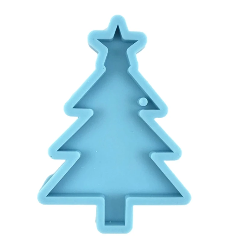 BX0C Christmas Ornaments Epoxy Resin Mold Xmas Keychain Decorations Pendant Silicone Mould DIY Crafts Jewelry Casting Tool